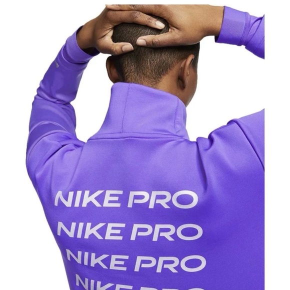 Nike Women's Purple High-Neck Sweatshirt - Picture 3 of 7